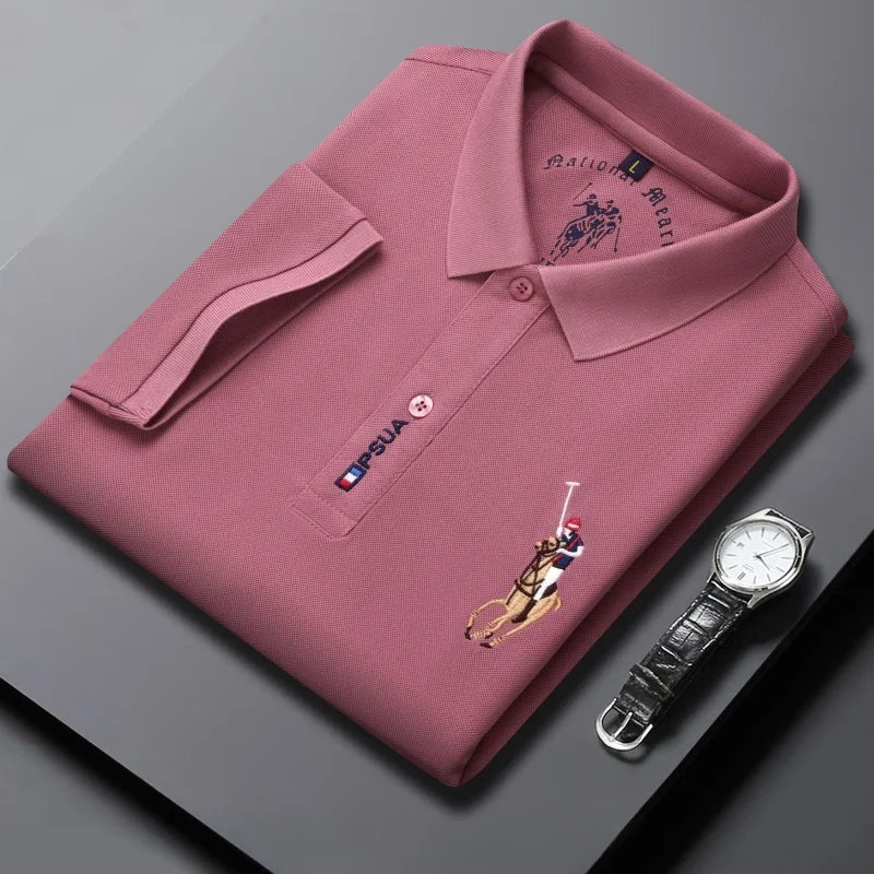 Light luxury brand summer new men's short sleeve fashionable casual polo shirt high-end designer customized embroidered T-shirt