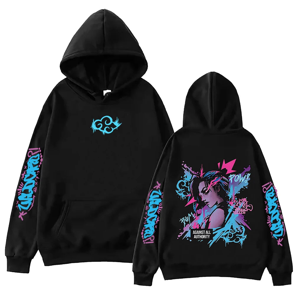 2025 Arcane Ekko Anime Hoodie Harajuku Hip Hop Pullover Tops Sweatshirt Fans Gift