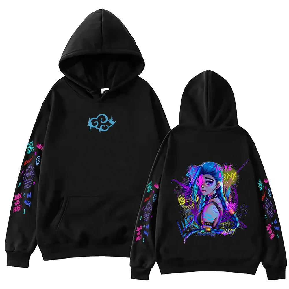 2025 Arcane Ekko Anime Hoodie Harajuku Hip Hop Pullover Tops Sweatshirt Fans Gift