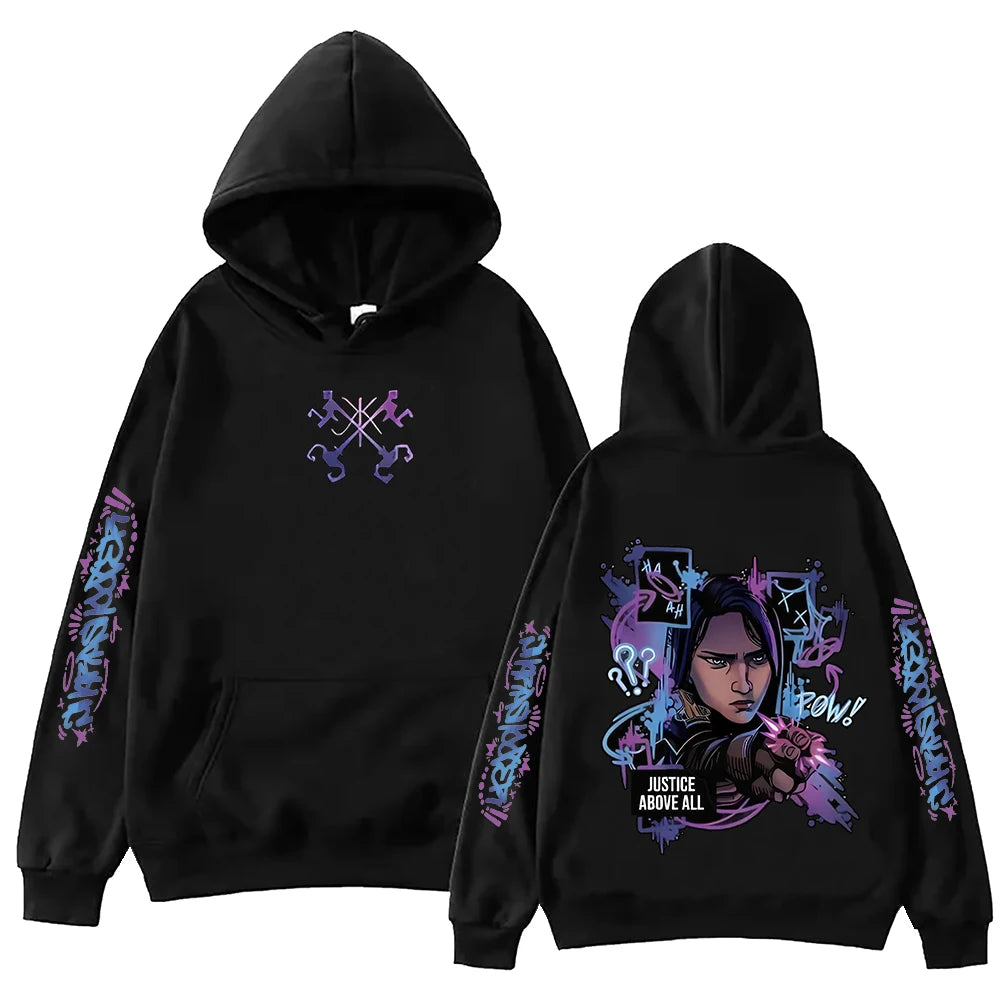 2025 Arcane Ekko Anime Hoodie Harajuku Hip Hop Pullover Tops Sweatshirt Fans Gift