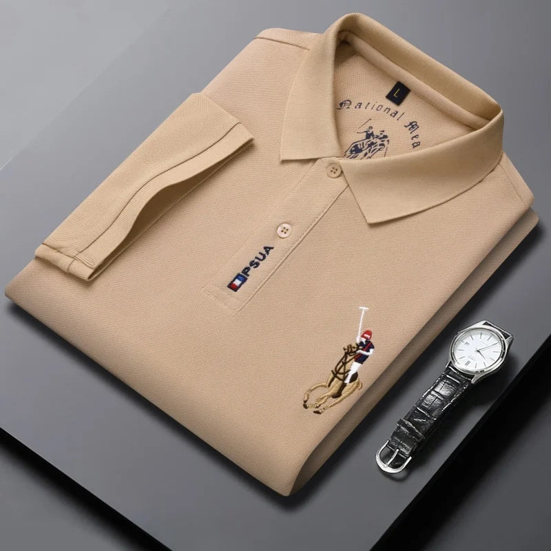 Light luxury brand summer new men's short sleeve fashionable casual polo shirt high-end designer customized embroidered T-shirt