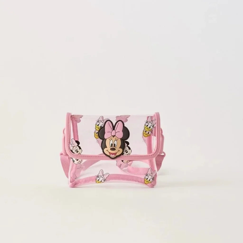 Disney New Mickey Cartoon Fashion Backpack Women's Minnie Canvas School Bag Boys and Girls Fashion Large Capacity Backpack