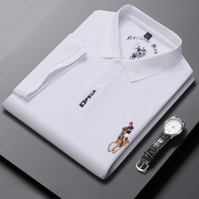 Light luxury brand summer new men's short sleeve fashionable casual polo shirt high-end designer customized embroidered T-shirt
