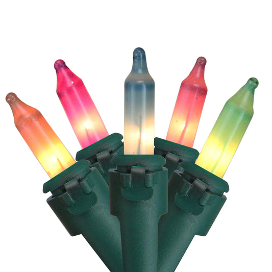 Mini Easter Light Set - Pastel Multi-Color - 7' Green Wire - 35Ct