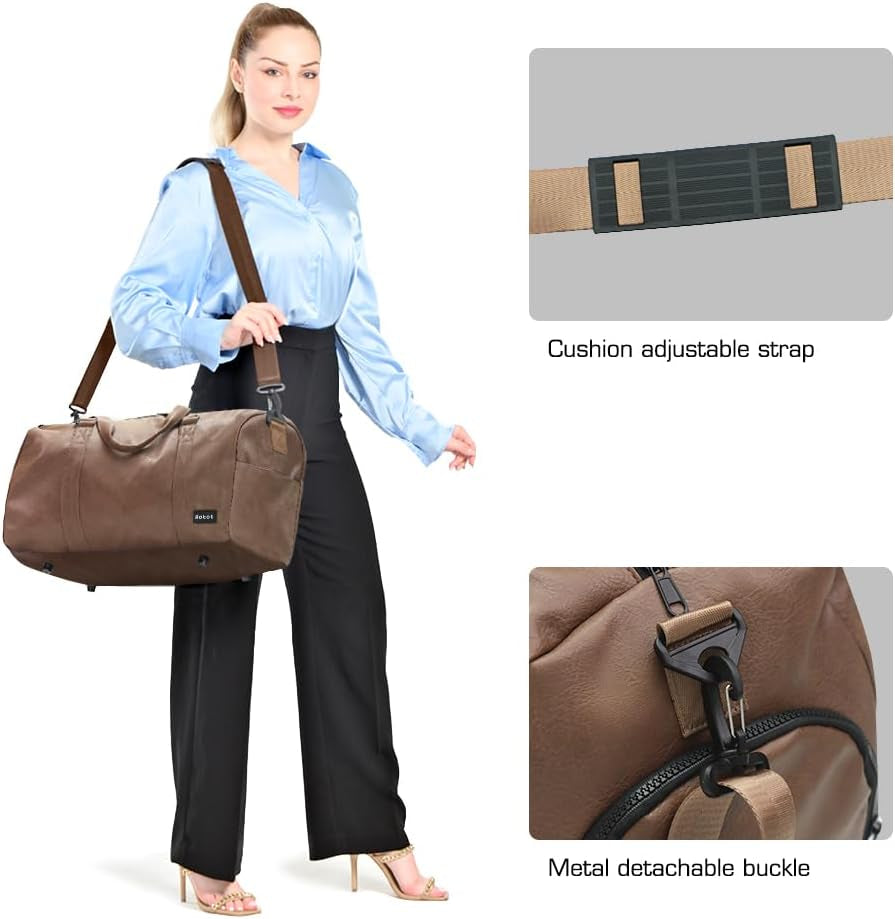 Gym Duffel Bag, Gym Bag with Waterproof Shoe Pouch, Weekend Travel Bag with a Water-Resistant Insulated Pocket