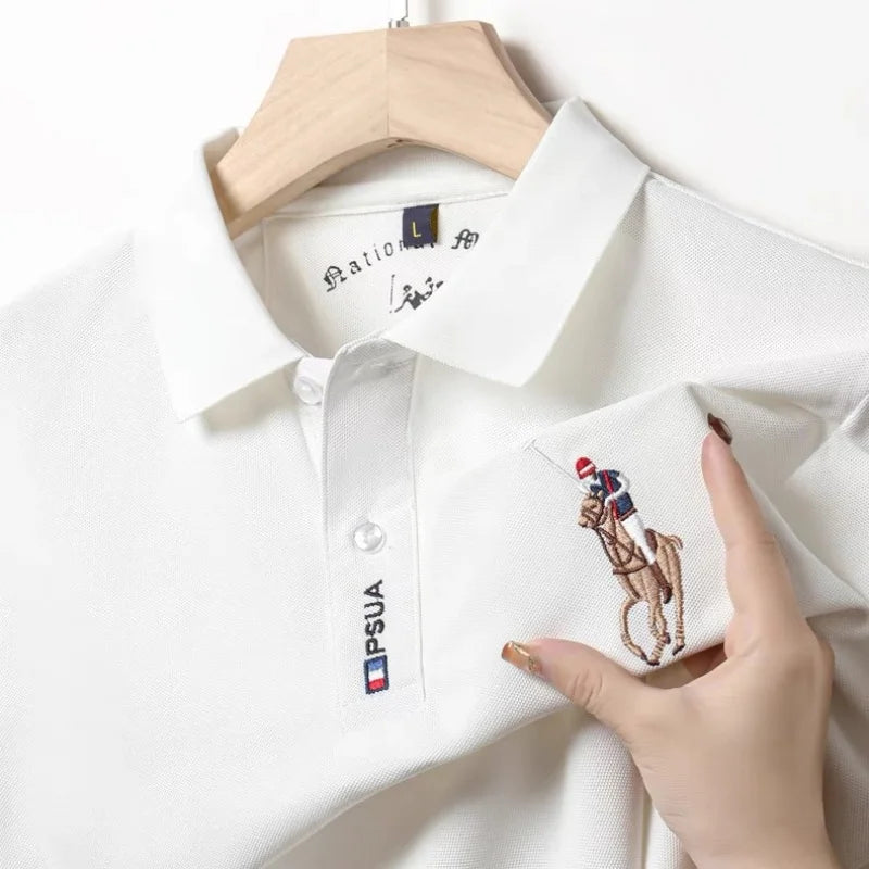 Light luxury brand summer new men's short sleeve fashionable casual polo shirt high-end designer customized embroidered T-shirt