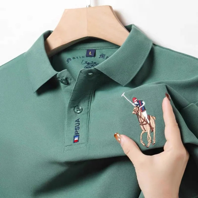 Light luxury brand summer new men's short sleeve fashionable casual polo shirt high-end designer customized embroidered T-shirt