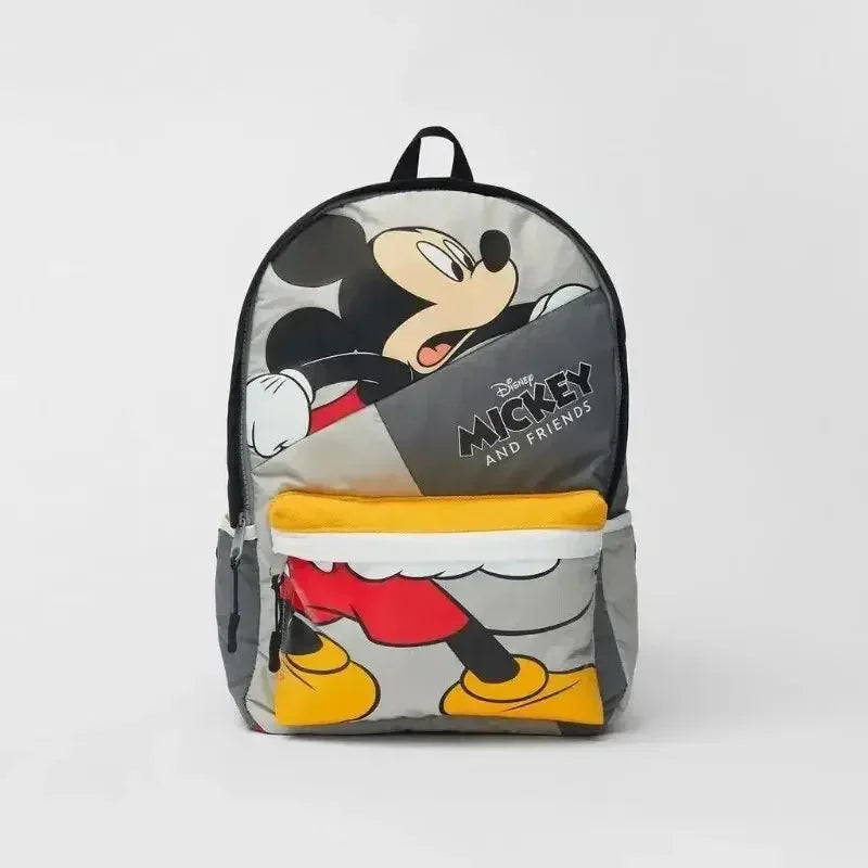 Disney New Mickey Cartoon Fashion Backpack Women's Minnie Canvas School Bag Boys and Girls Fashion Large Capacity Backpack