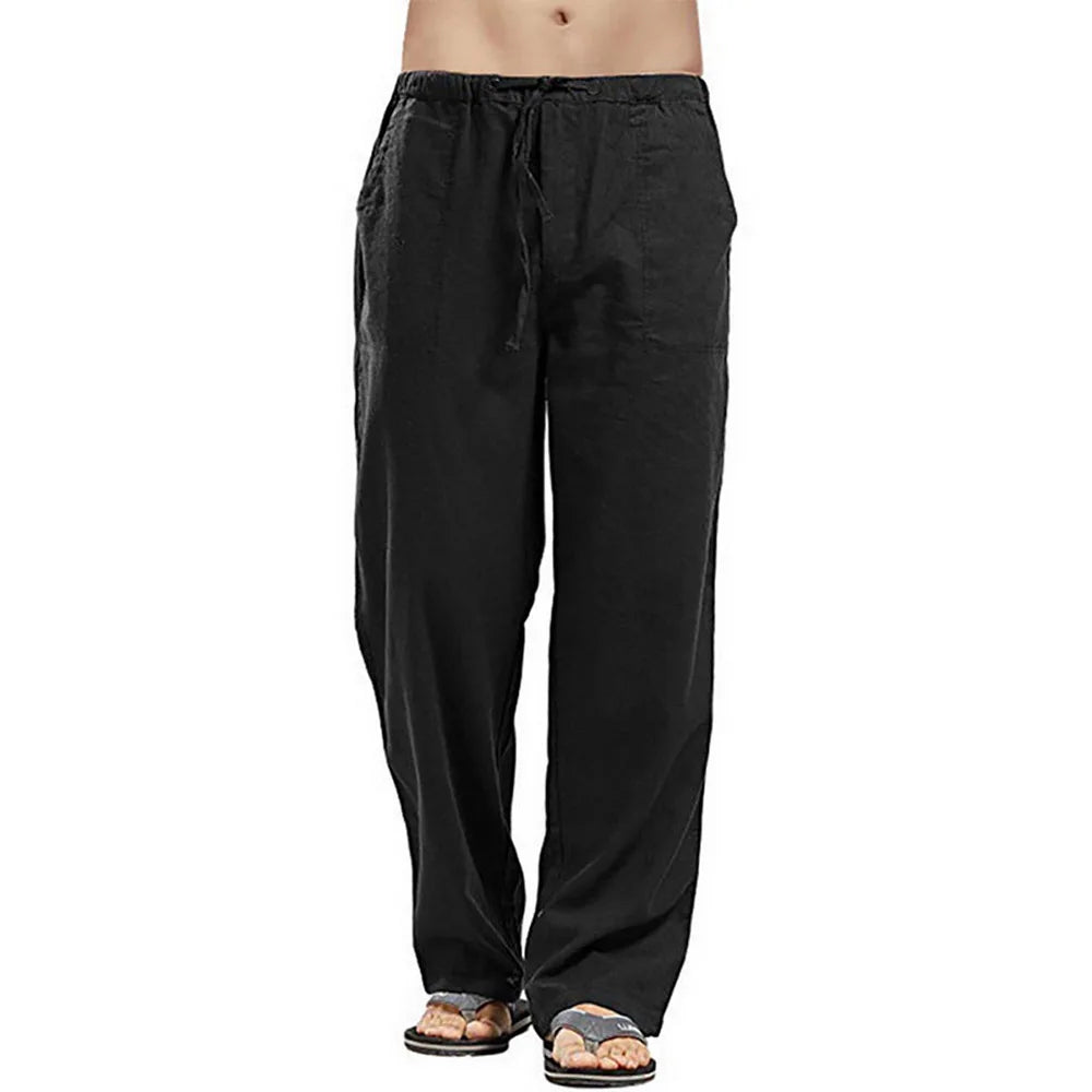 Men's Pants Loose Cool Casual Long Pants Elastic Waist Long Pant Casual Large Size Streetwear Lightweight Trousers
