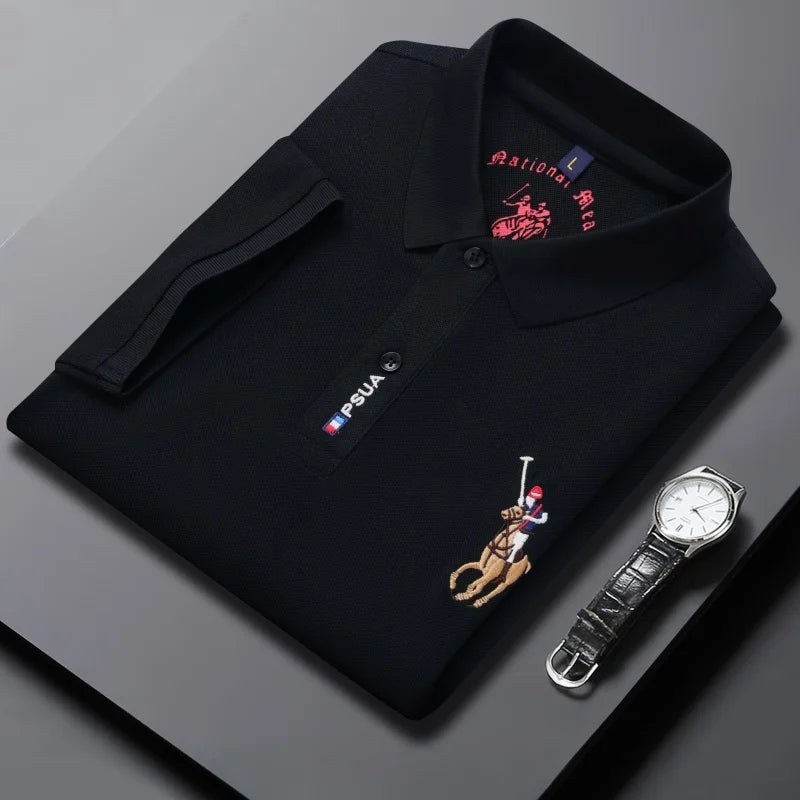 Light luxury brand summer new men's short sleeve fashionable casual polo shirt high-end designer customized embroidered T-shirt