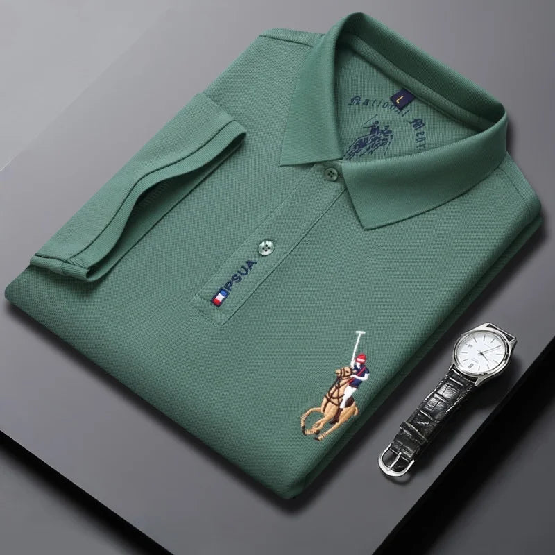 Light luxury brand summer new men's short sleeve fashionable casual polo shirt high-end designer customized embroidered T-shirt