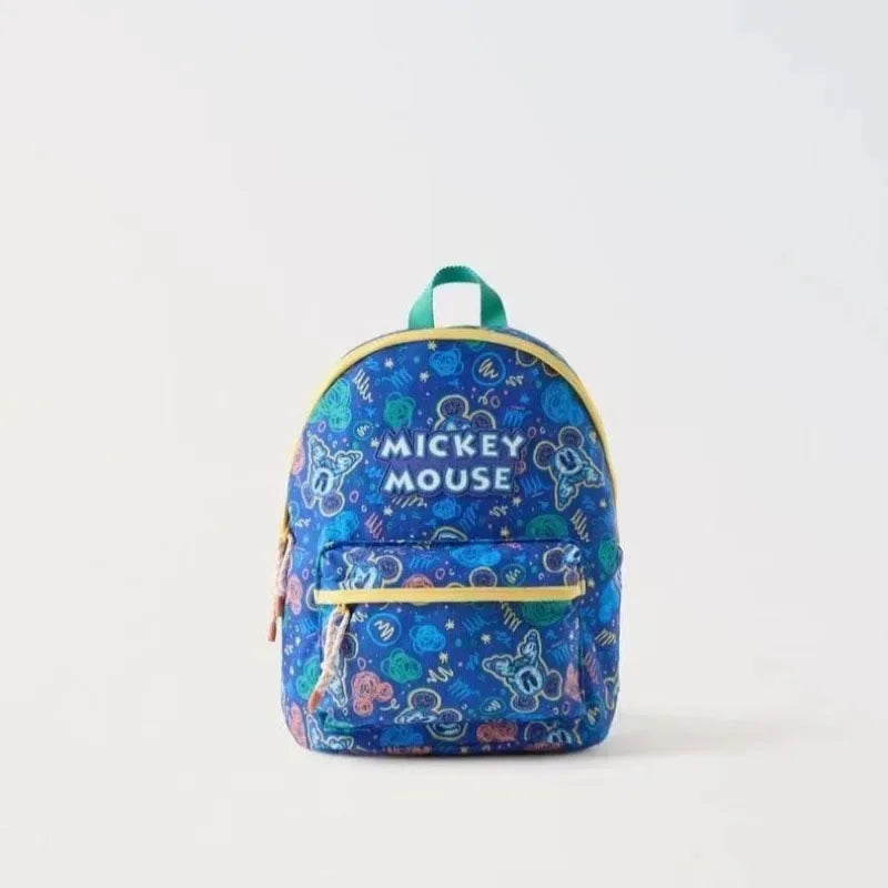 Disney New Mickey Cartoon Fashion Backpack Women's Minnie Canvas School Bag Boys and Girls Fashion Large Capacity Backpack