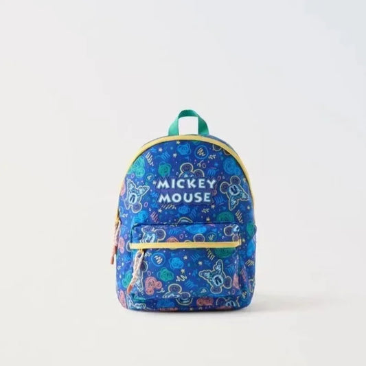 Disney New Mickey Cartoon Fashion Backpack Women's Minnie Canvas School Bag Boys and Girls Fashion Large Capacity Backpack