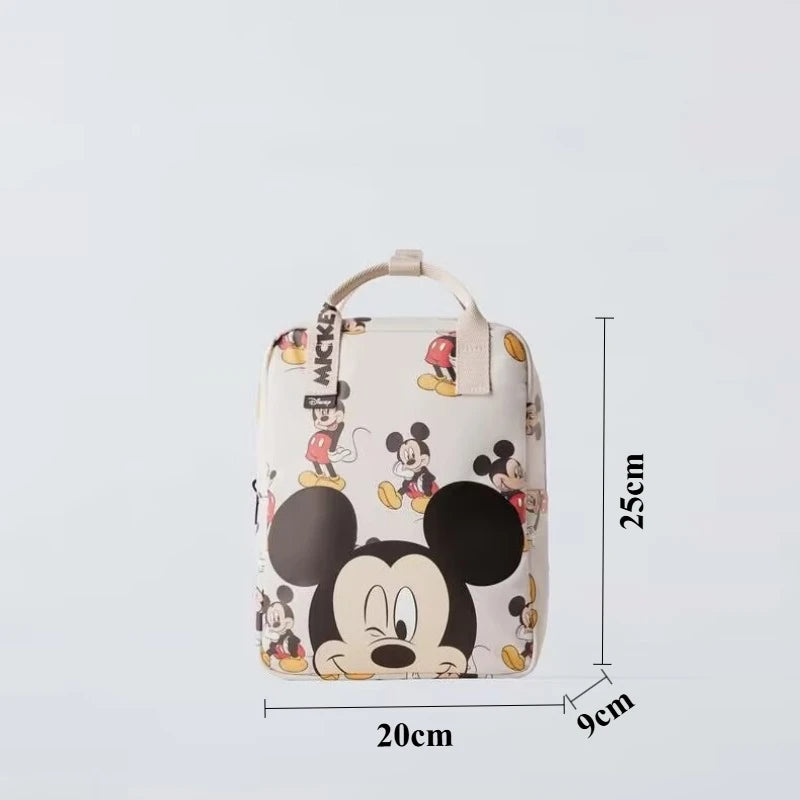 Disney New Mickey Cartoon Fashion Backpack Women's Minnie Canvas School Bag Boys and Girls Fashion Large Capacity Backpack