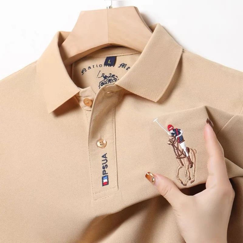 Light luxury brand summer new men's short sleeve fashionable casual polo shirt high-end designer customized embroidered T-shirt