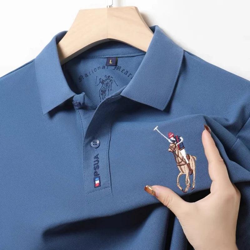 Light luxury brand summer new men's short sleeve fashionable casual polo shirt high-end designer customized embroidered T-shirt