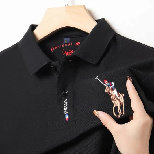 Light luxury brand summer new men's short sleeve fashionable casual polo shirt high-end designer customized embroidered T-shirt