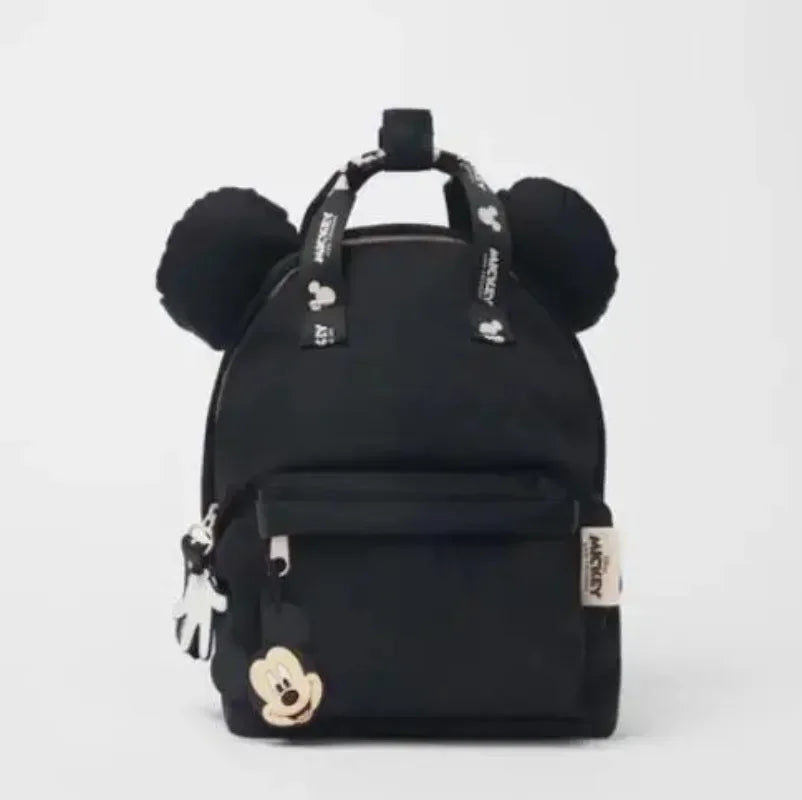 Disney New Mickey Cartoon Fashion Backpack Women's Minnie Canvas School Bag Boys and Girls Fashion Large Capacity Backpack