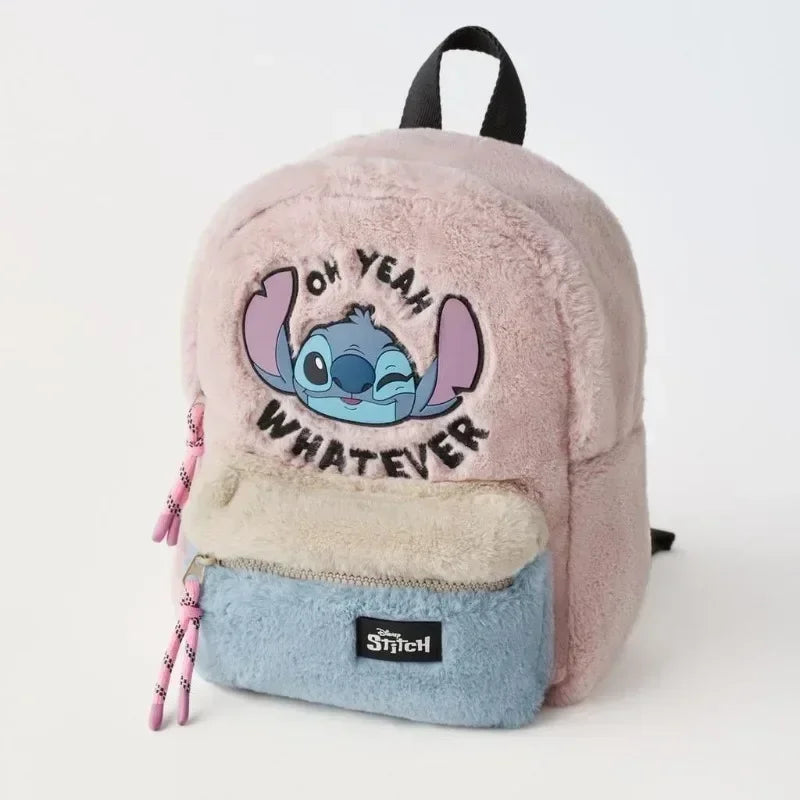 Disney New Mickey Cartoon Fashion Backpack Women's Minnie Canvas School Bag Boys and Girls Fashion Large Capacity Backpack