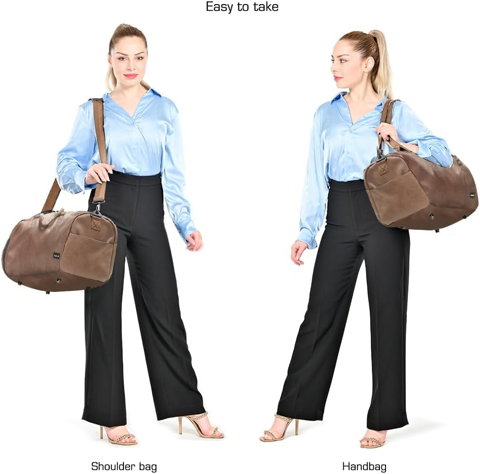 Gym Duffel Bag, Gym Bag with Waterproof Shoe Pouch, Weekend Travel Bag with a Water-Resistant Insulated Pocket