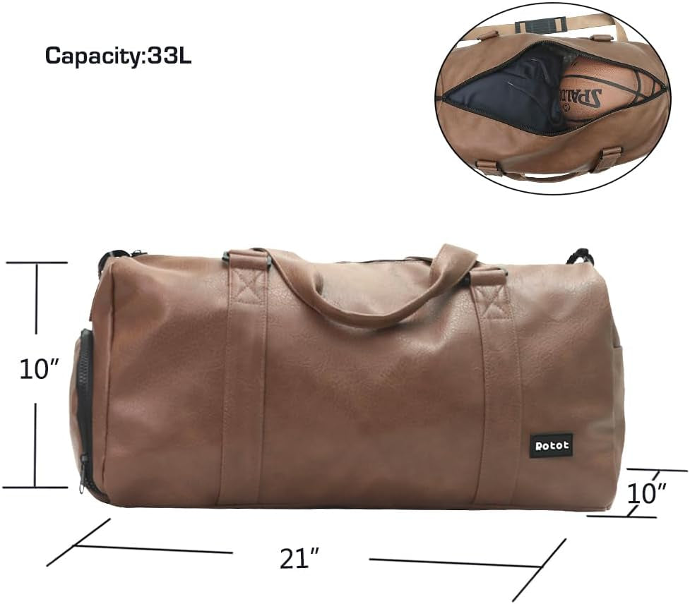 Gym Duffel Bag, Gym Bag with Waterproof Shoe Pouch, Weekend Travel Bag with a Water-Resistant Insulated Pocket